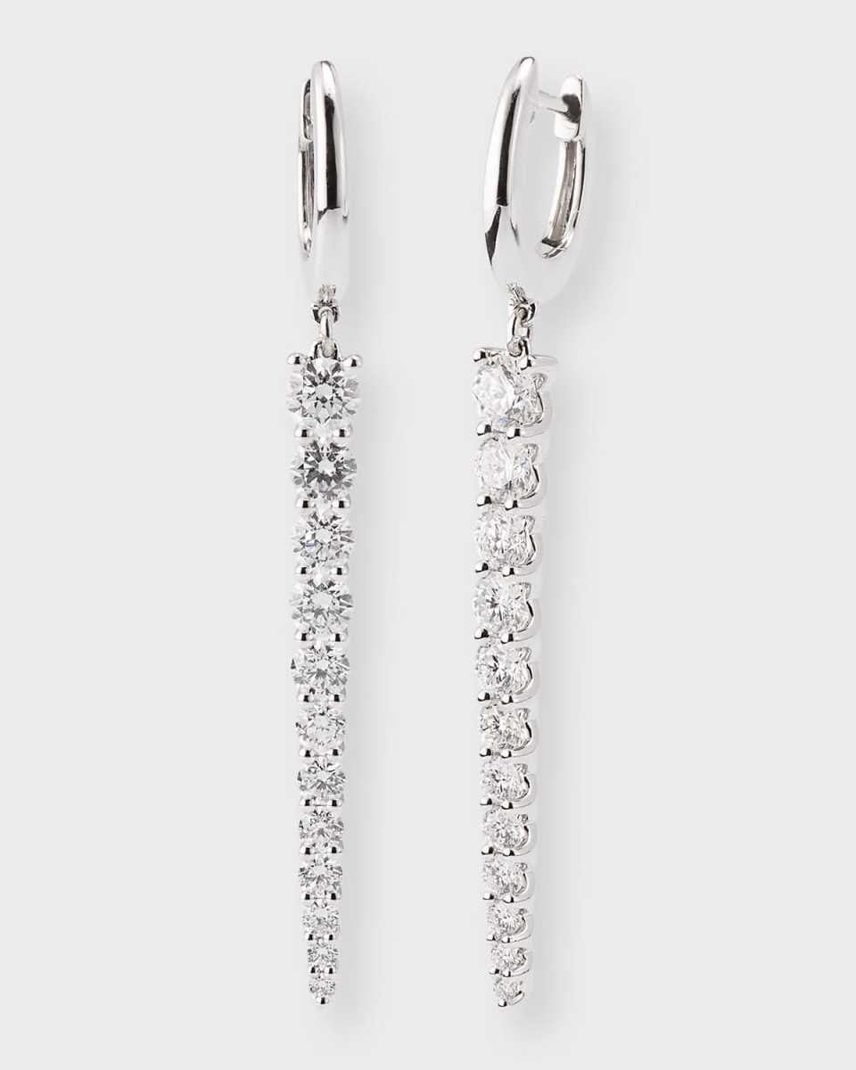 18K White Gold Diamond Identity Drop Earrings, 2.04tcw